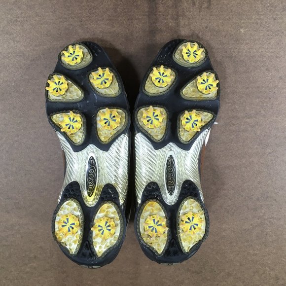 Footjoy DryJoy Golf Shoes Mens Size 9M White Brown Leather 53753 - Picture 7 of 10